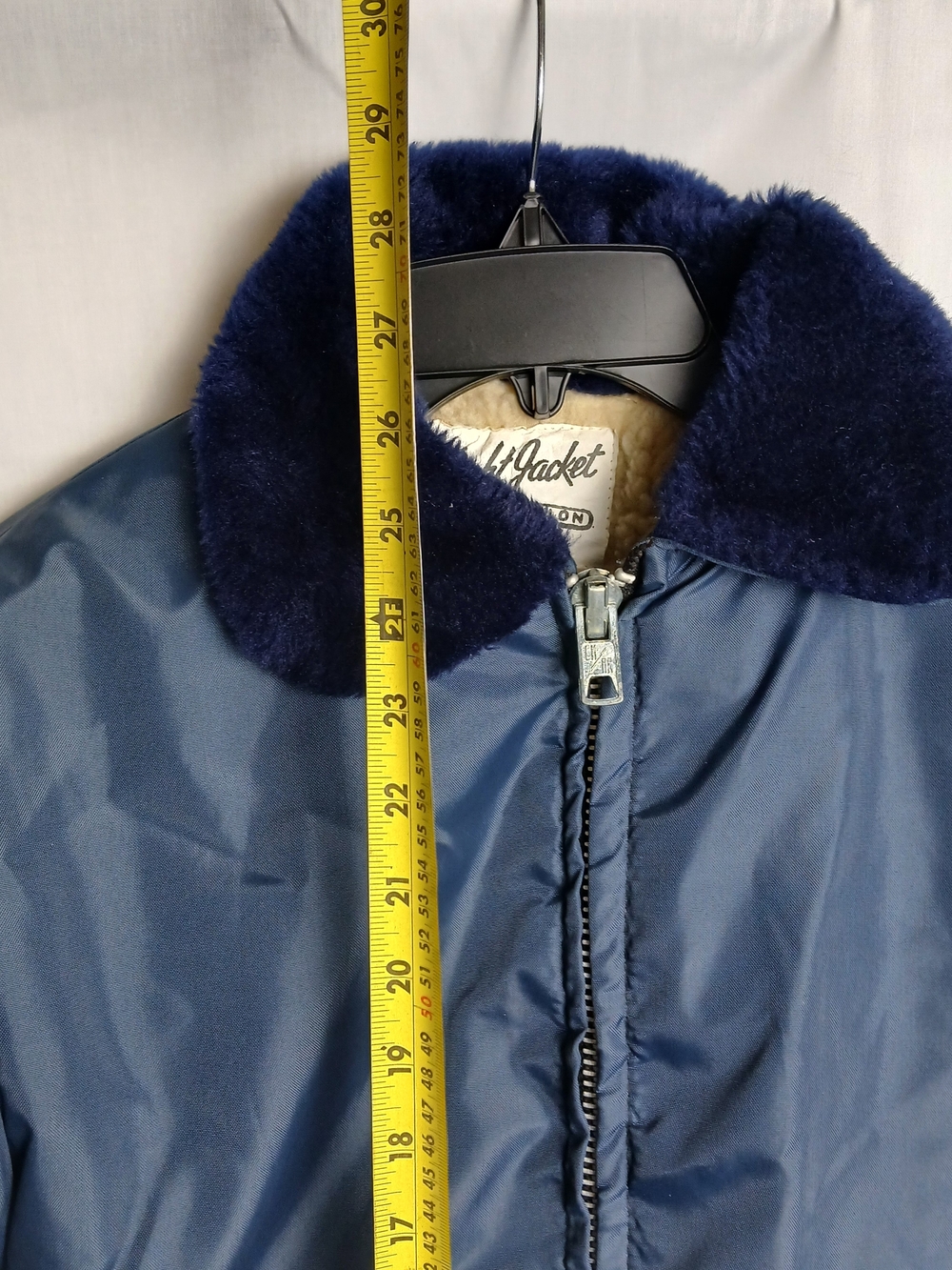 Vintage Men's Navy Blue Nylon Flight Jacket - Size Medium‎ - Picture 6 of 10